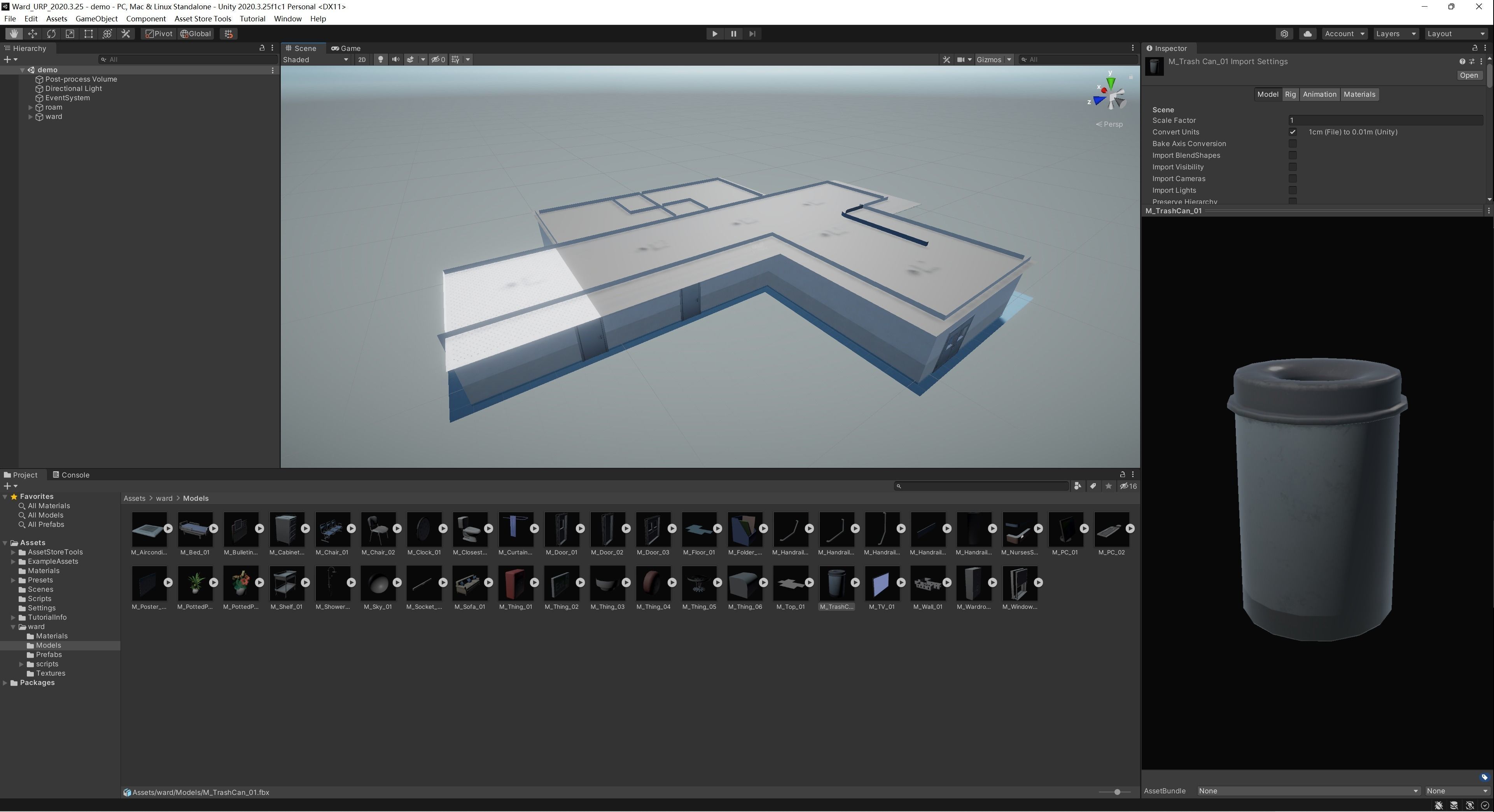 3D Scene - Hospital Ward Low-poly 3D model_18
