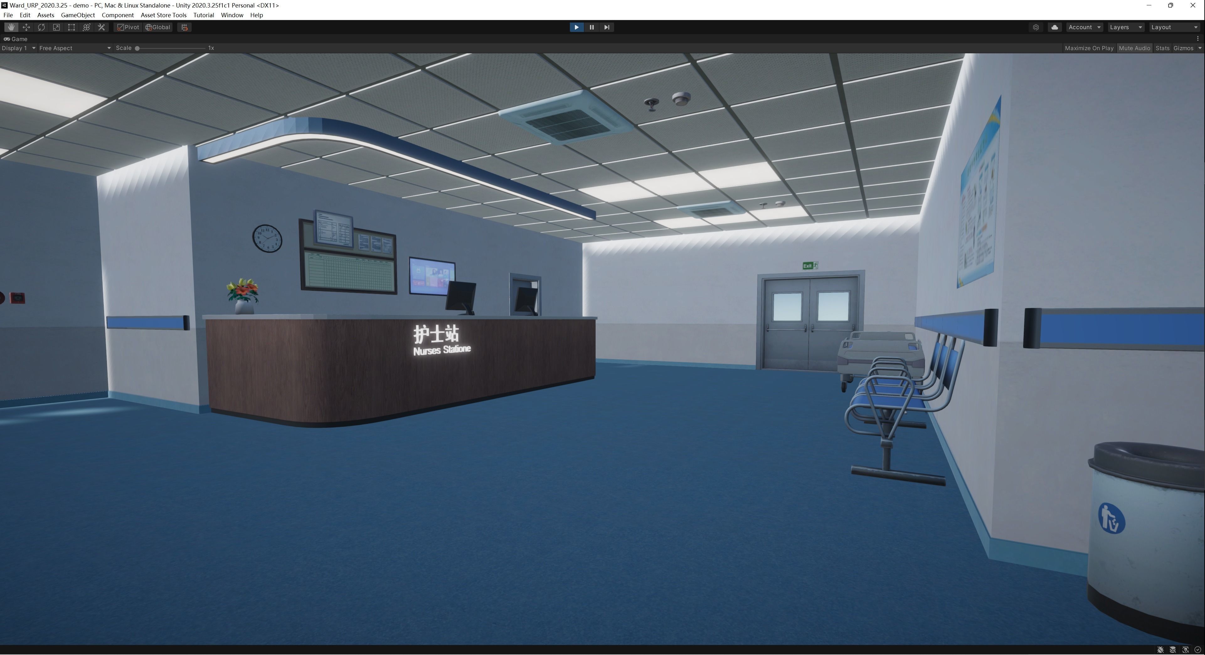 3D Scene - Hospital Ward Low-poly 3D model_20