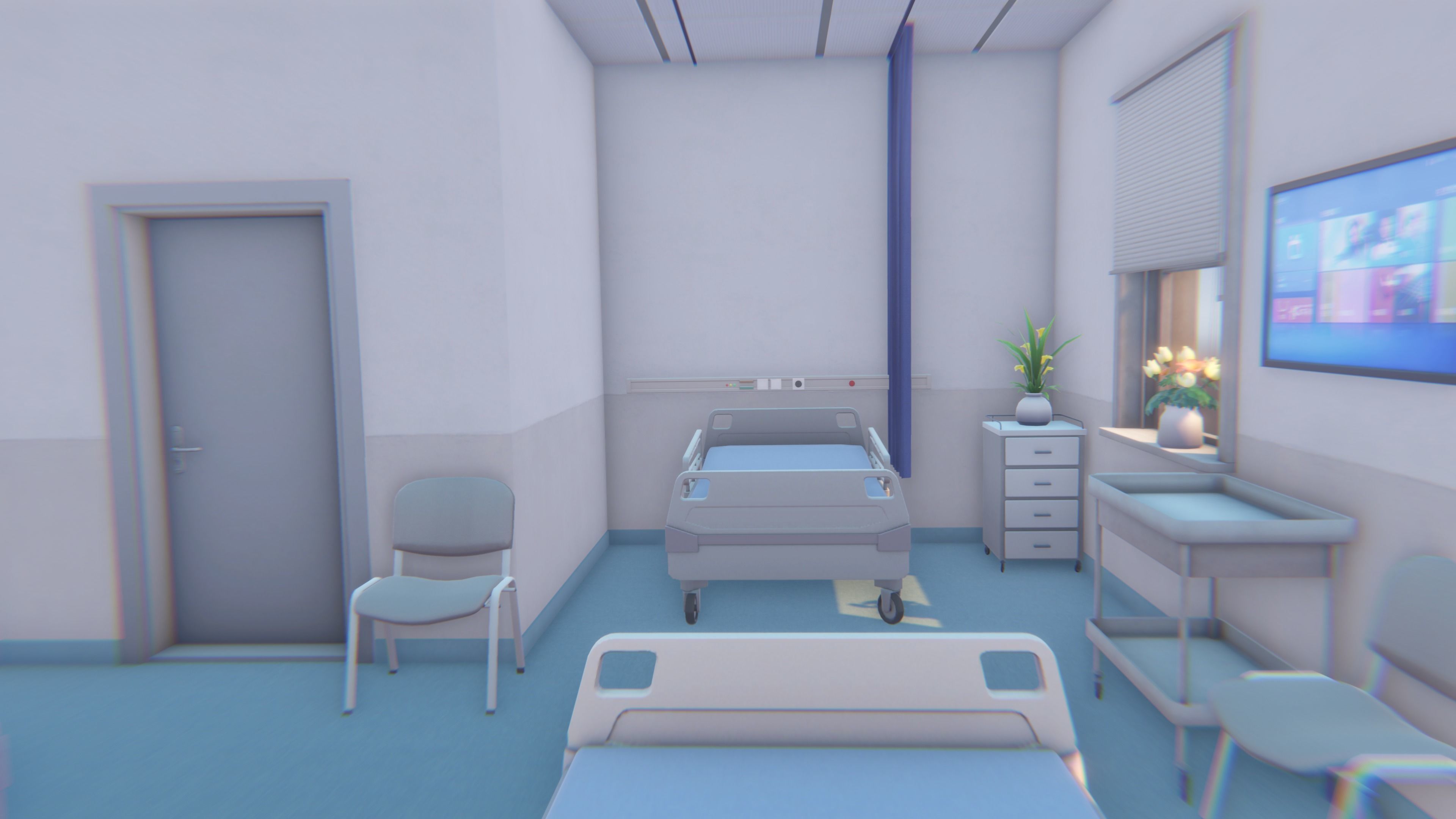 3D Scene - Hospital Ward Low-poly 3D model_11