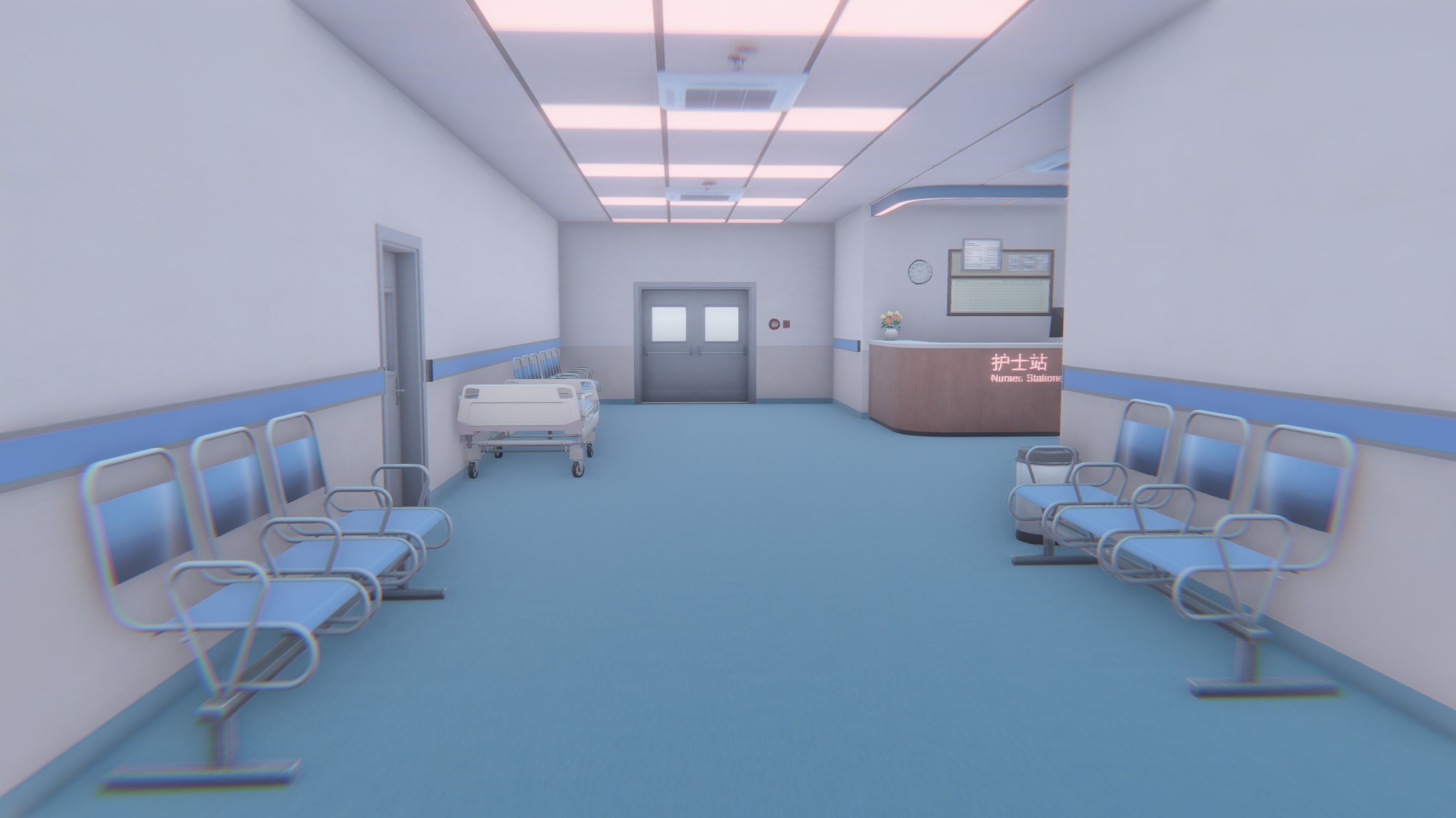 3D Scene - Hospital Ward Low-poly 3D model_2