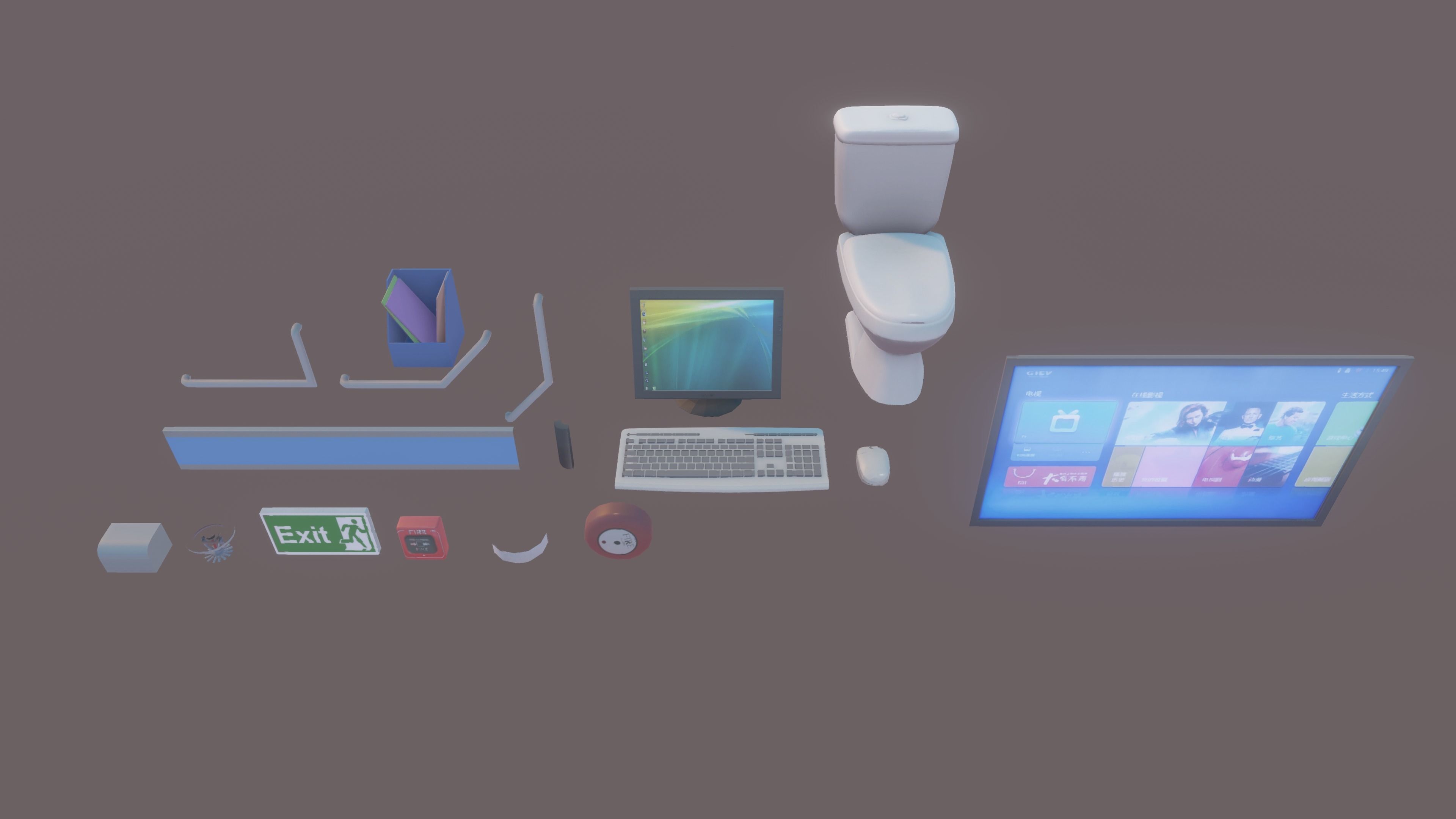 3D Scene - Hospital Ward Low-poly 3D model_17