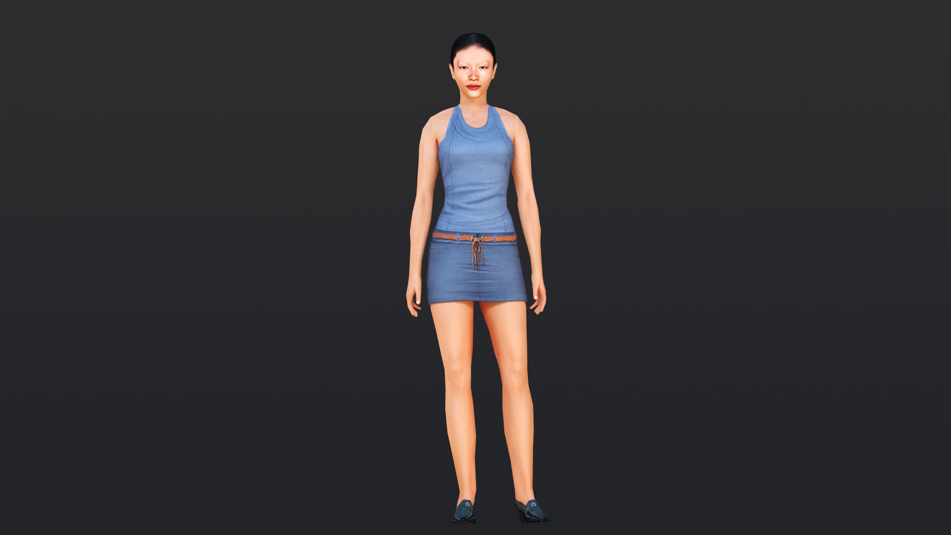 Woman 8 With 52 Animations 32 Morphs Low-poly 3D model_19