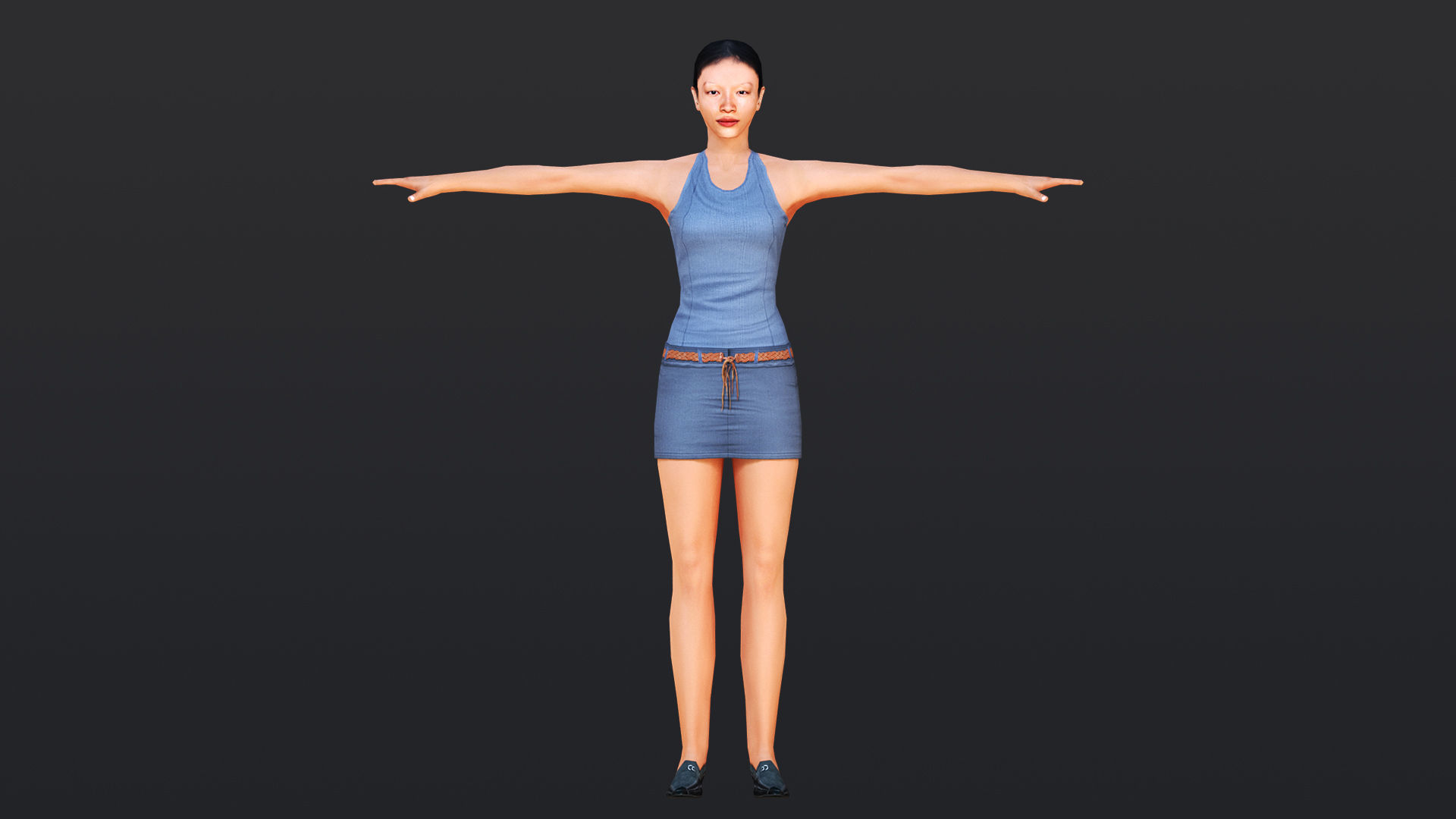 Woman 8 With 52 Animations 32 Morphs Low-poly 3D model_9