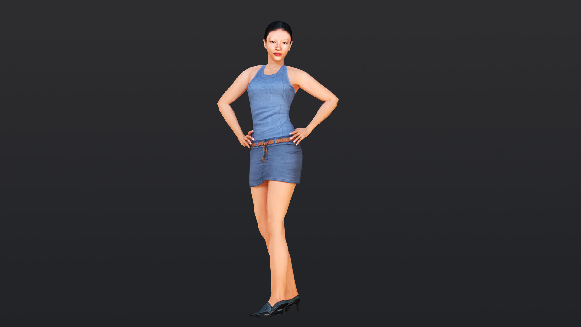Woman 8 With 52 Animations 32 Morphs Low-poly 3D model_14