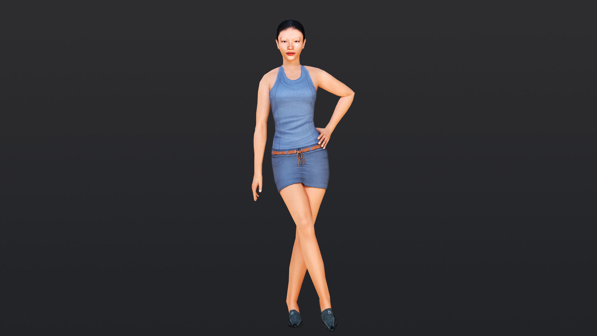 Woman 8 With 52 Animations 32 Morphs Low-poly 3D model_15