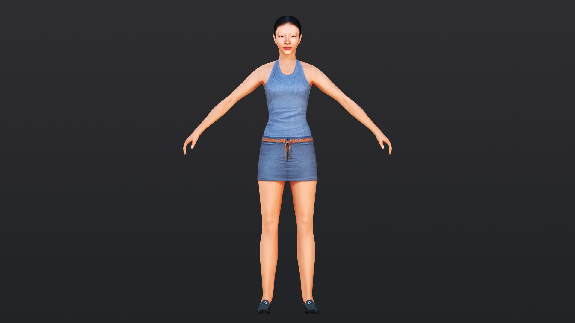 Woman 8 With 52 Animations 32 Morphs Low-poly 3D model_11