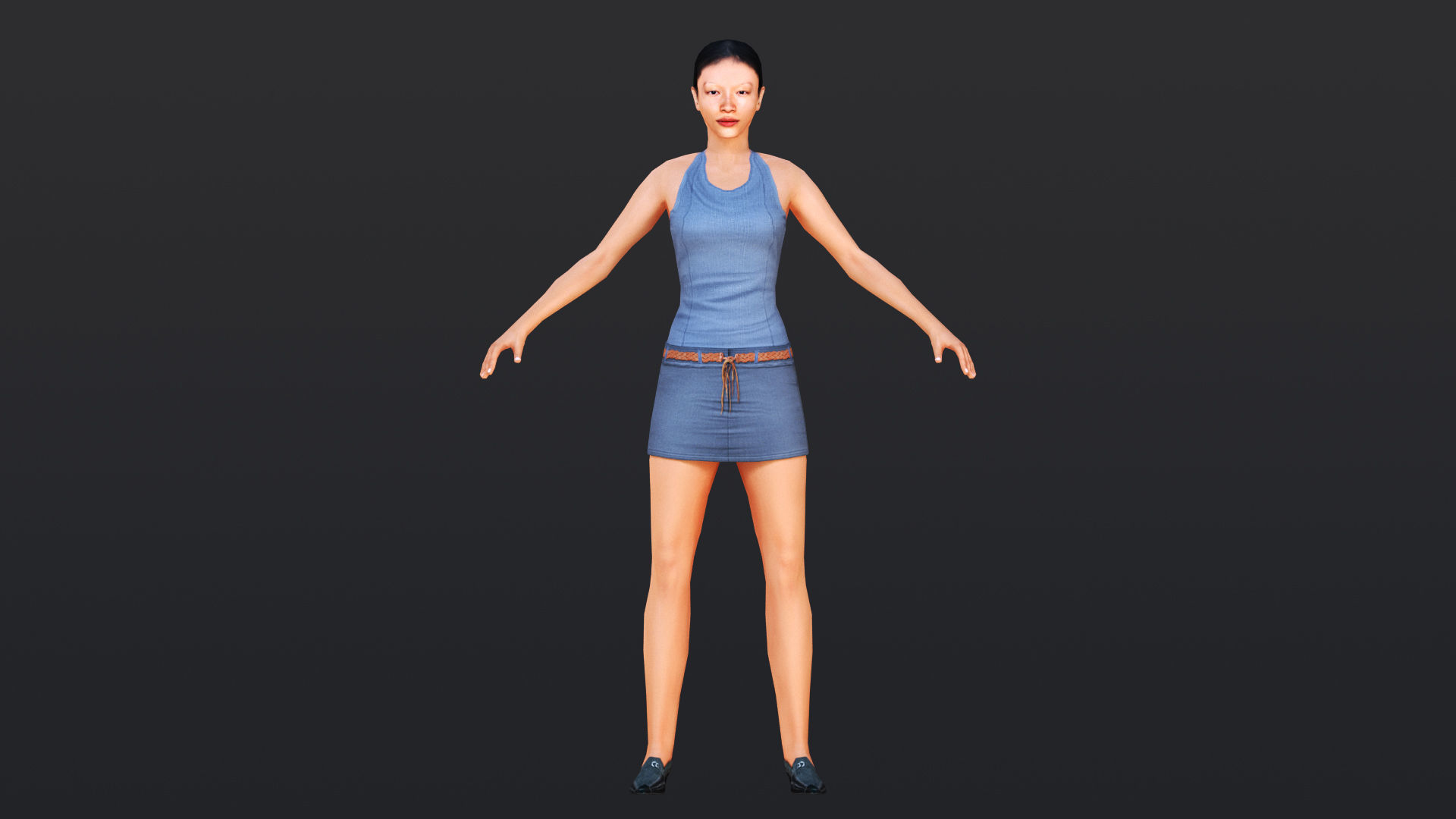 Woman 8 With 52 Animations 32 Morphs Low-poly 3D model_10