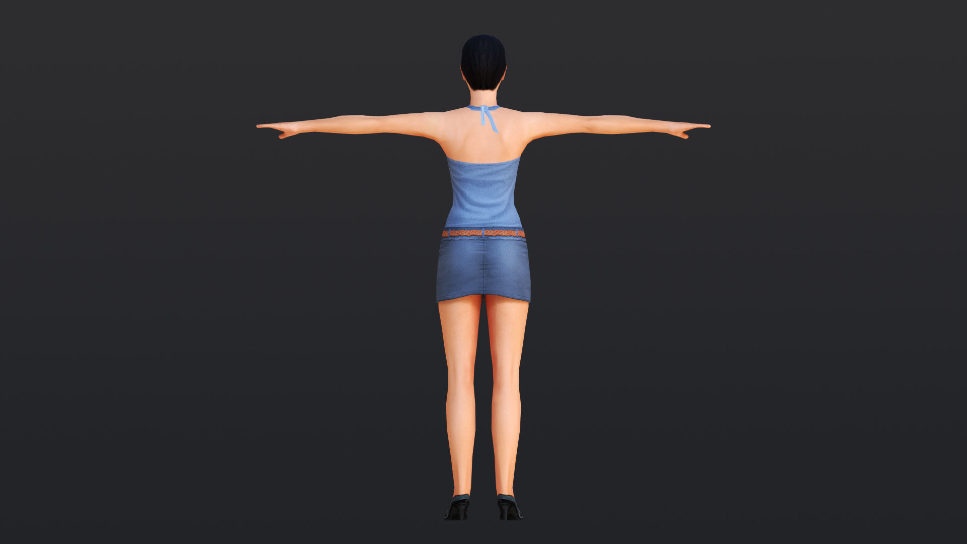 Woman 8 With 52 Animations 32 Morphs Low-poly 3D model_12