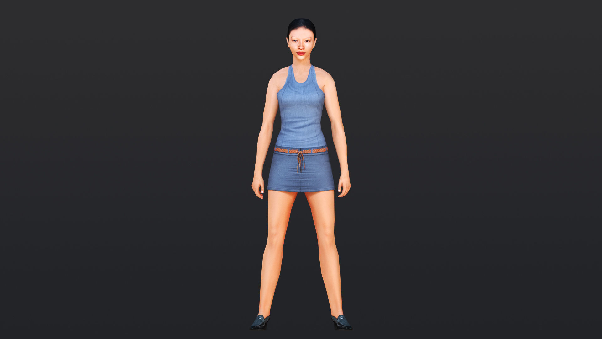 Woman 8 With 52 Animations 32 Morphs Low-poly 3D model_18