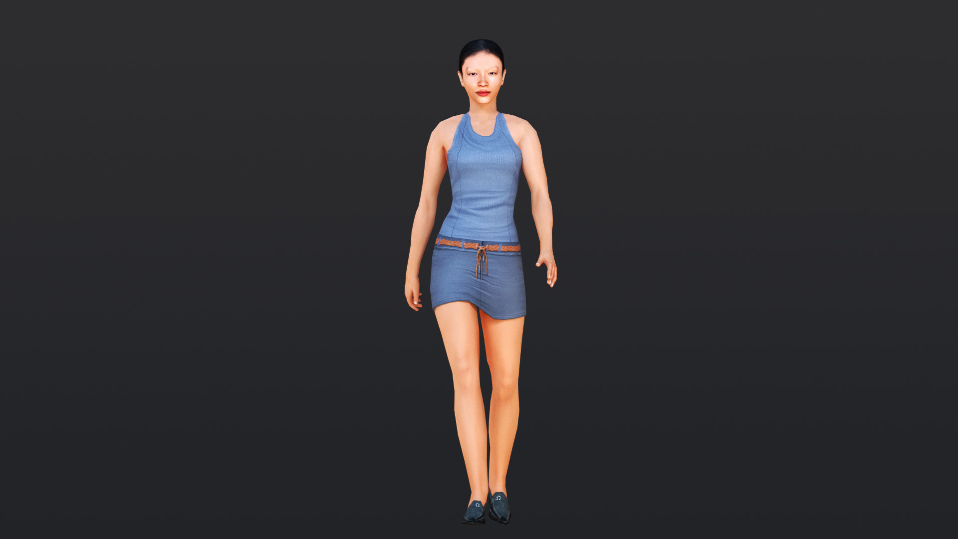 Woman 8 With 52 Animations 32 Morphs Low-poly 3D model_17