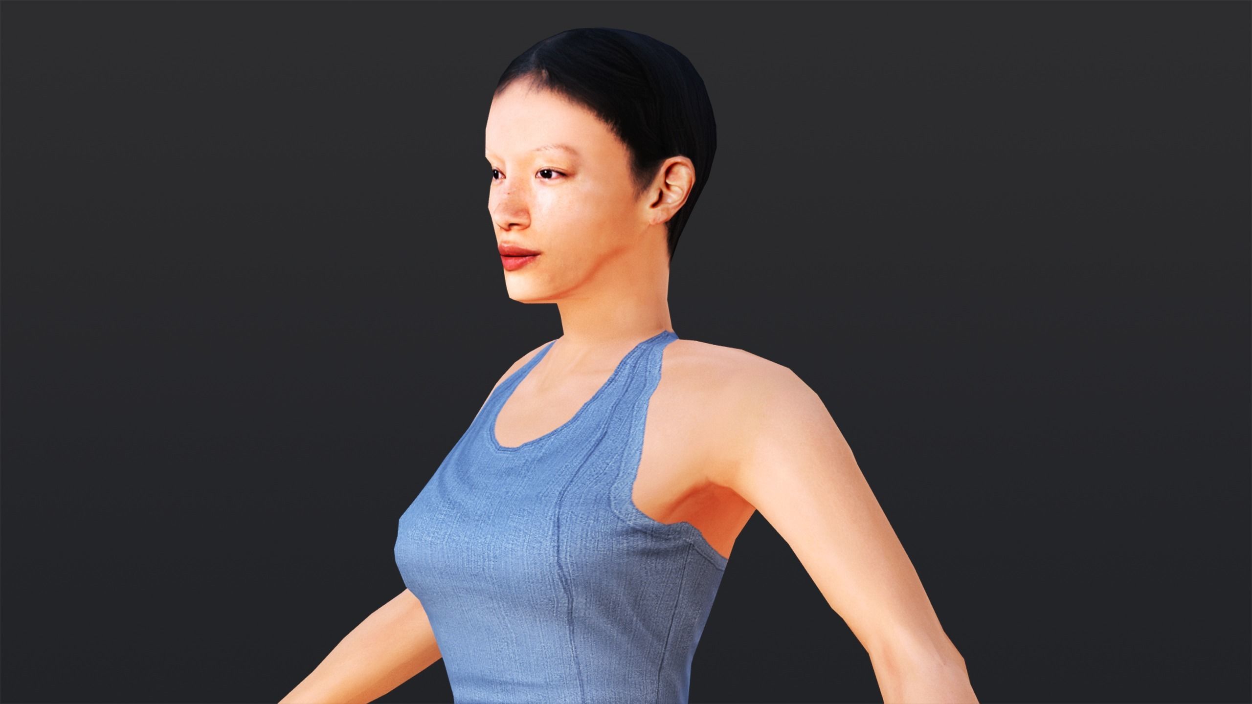 Woman 8 With 52 Animations 32 Morphs Low-poly 3D model_6