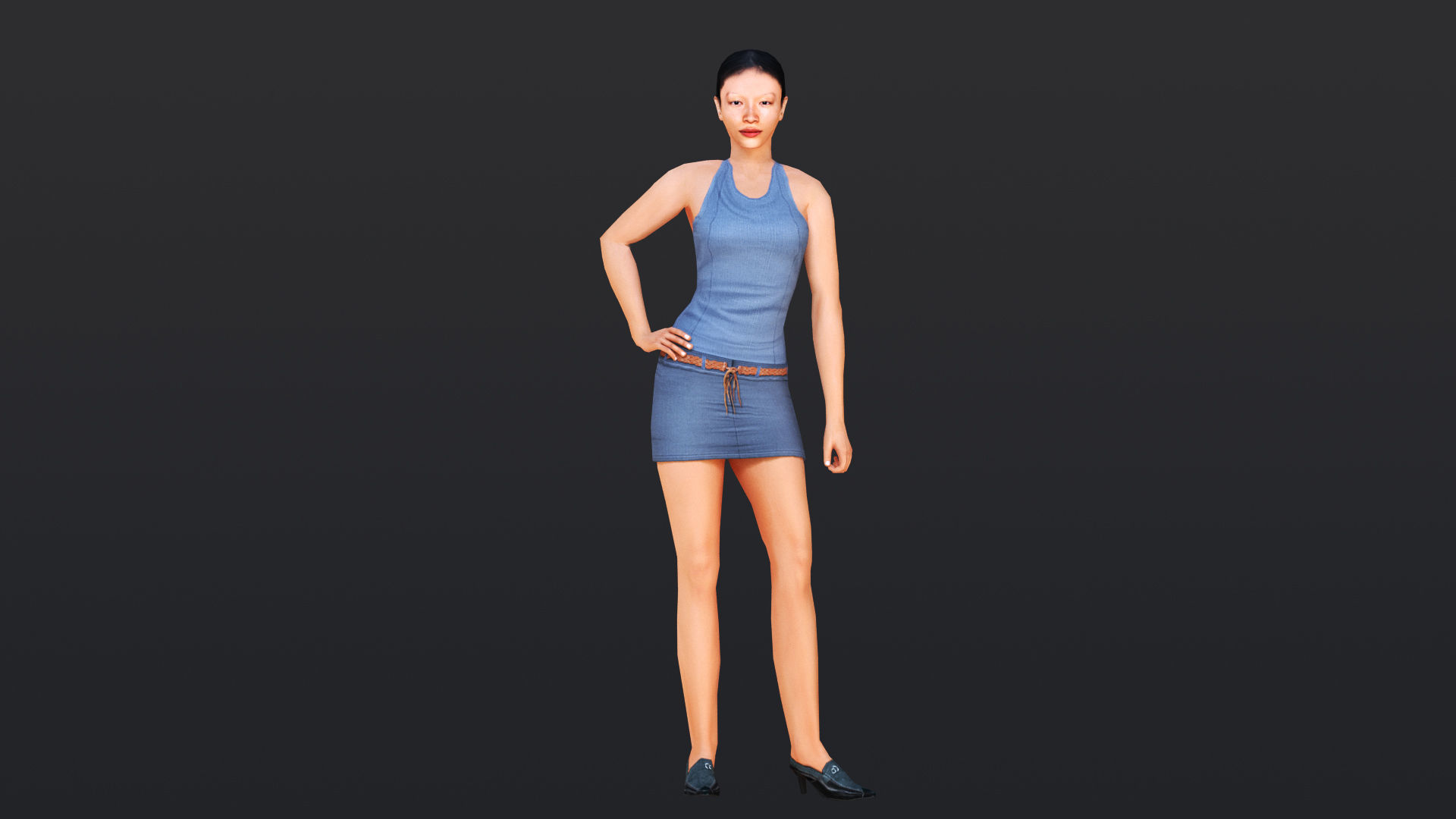 Woman 8 With 52 Animations 32 Morphs Low-poly 3D model_16
