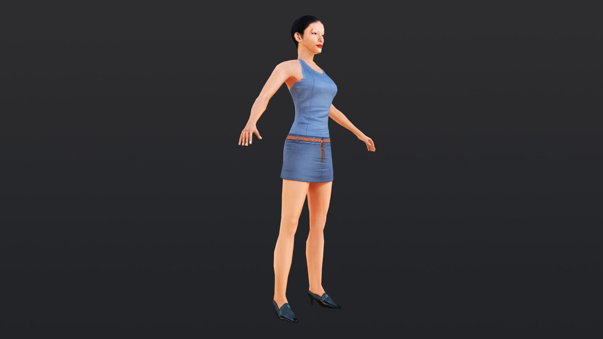 Woman 8 With 52 Animations 32 Morphs Low-poly 3D model_20