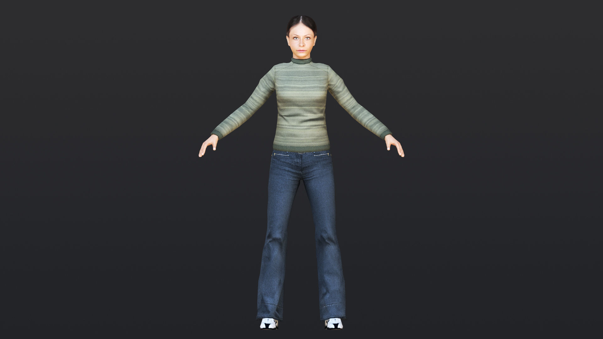 Woman 9 With 52 Animations 32 Morphs Low-poly 3D model_11