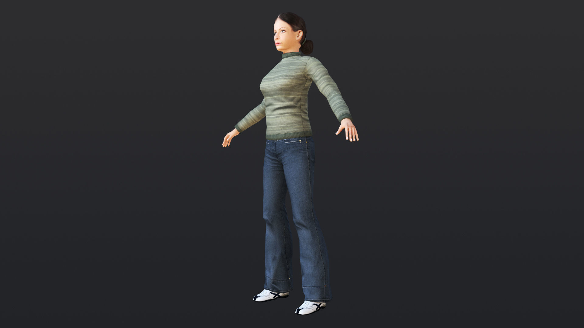 Woman 9 With 52 Animations 32 Morphs Low-poly 3D model_14