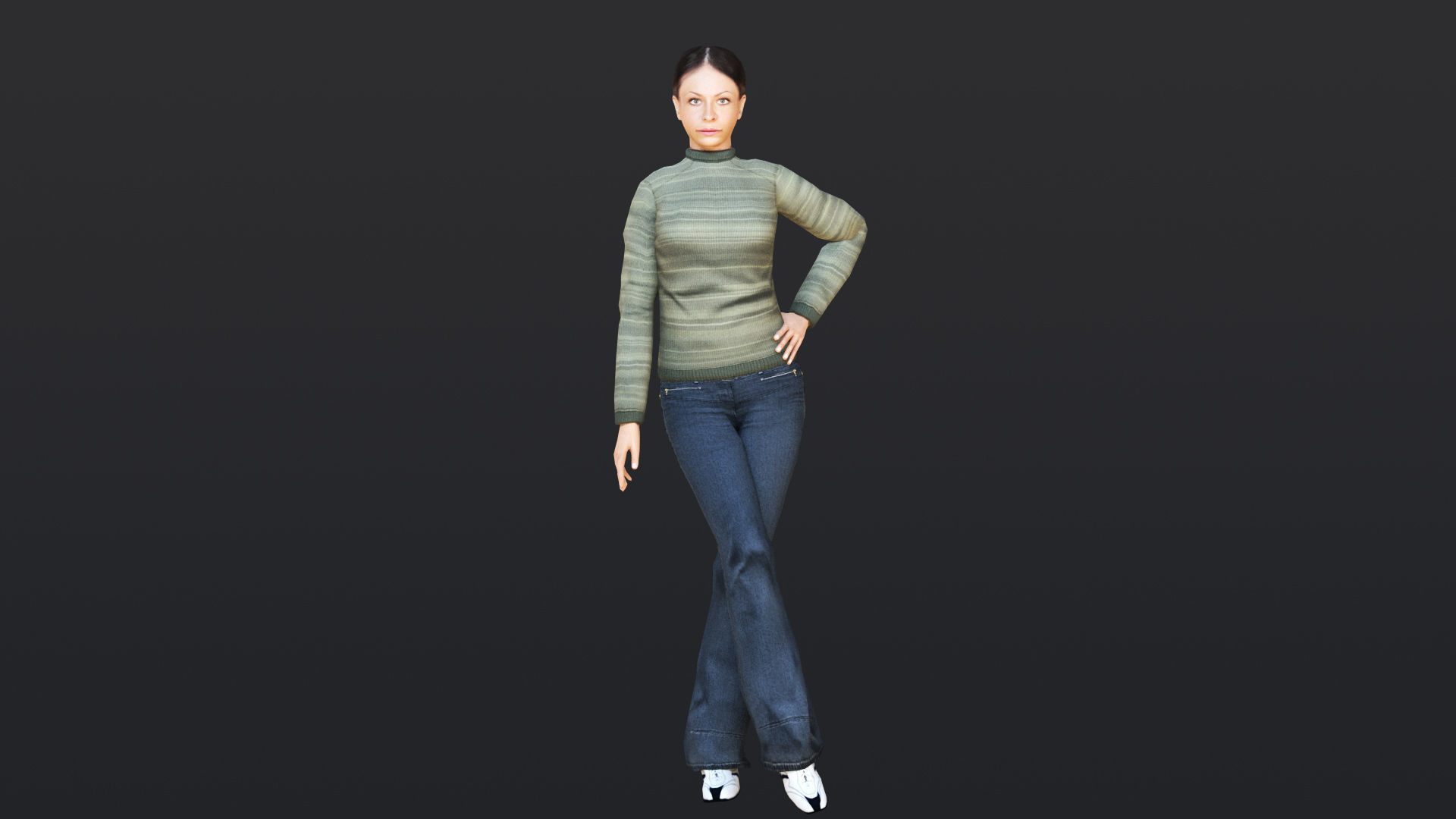 Woman 9 With 52 Animations 32 Morphs Low-poly 3D model_15