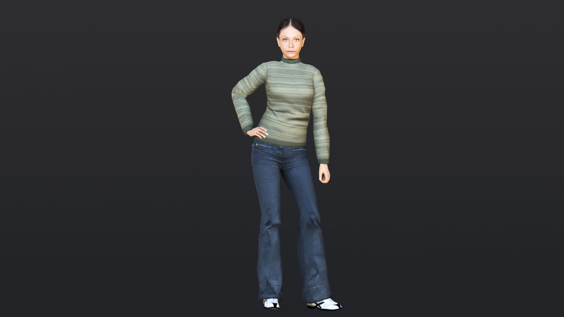 Woman 9 With 52 Animations 32 Morphs Low-poly 3D model_16