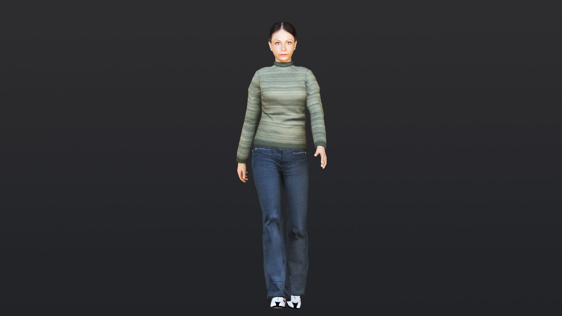 Woman 9 With 52 Animations 32 Morphs Low-poly 3D model_12