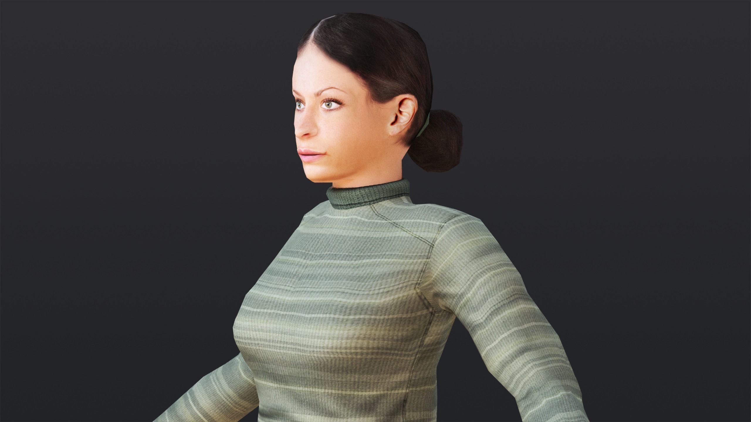 Woman 9 With 52 Animations 32 Morphs Low-poly 3D model_7