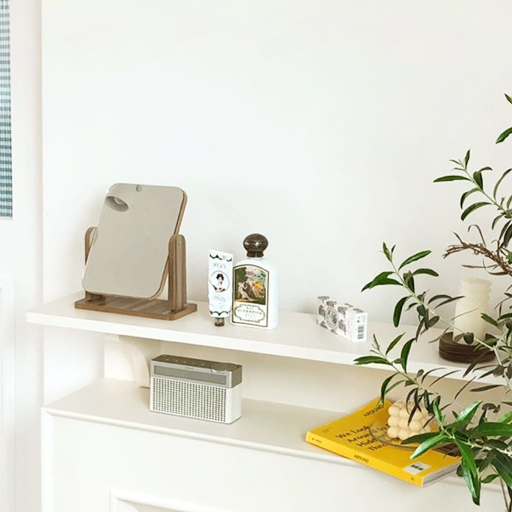 Classic Wood Desk Mirror Solid Wood 3D model_1