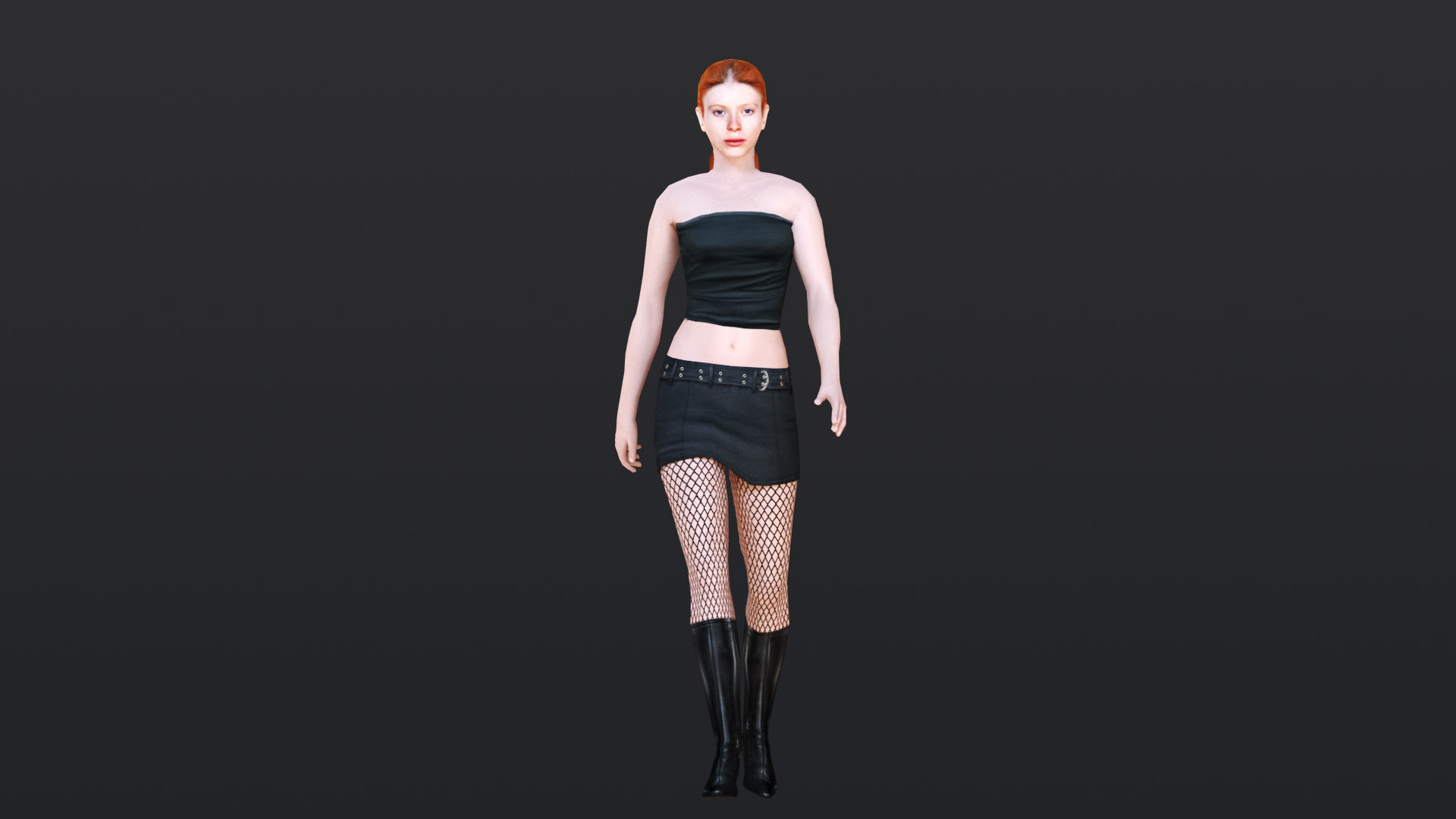 Woman 10 With 52 Animations 32 Morphs Low-poly 3D model_12