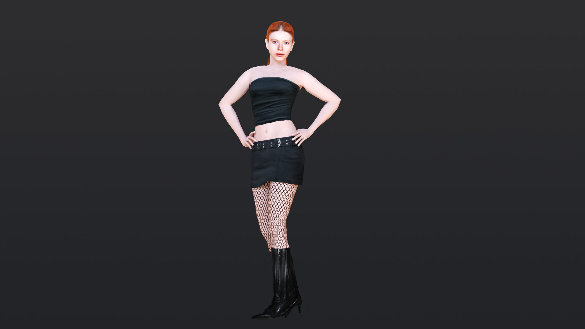 Woman 10 With 52 Animations 32 Morphs Low-poly 3D model_17