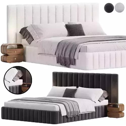FORTE WHITE KING BED 3D model