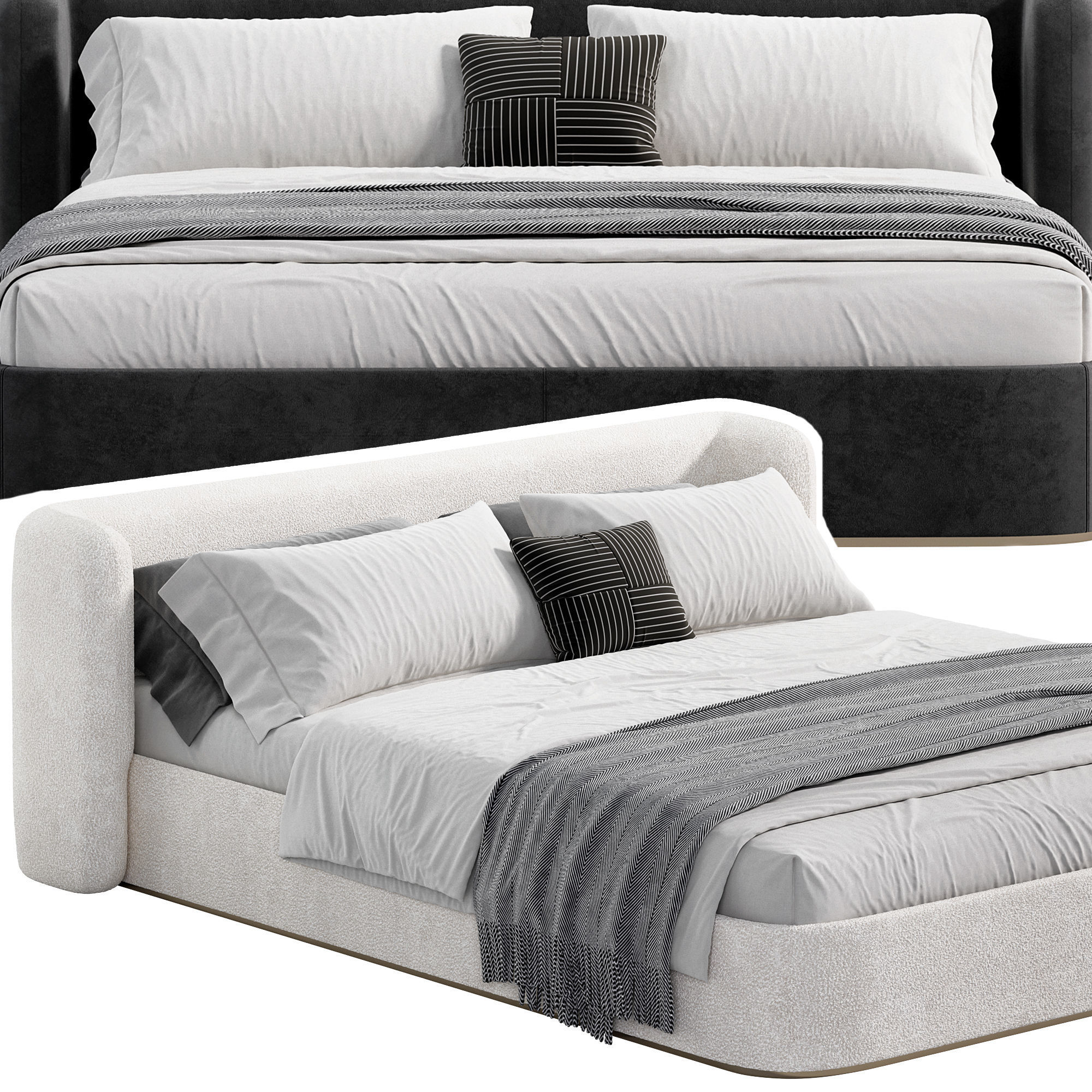 Group Bed 3D model_2