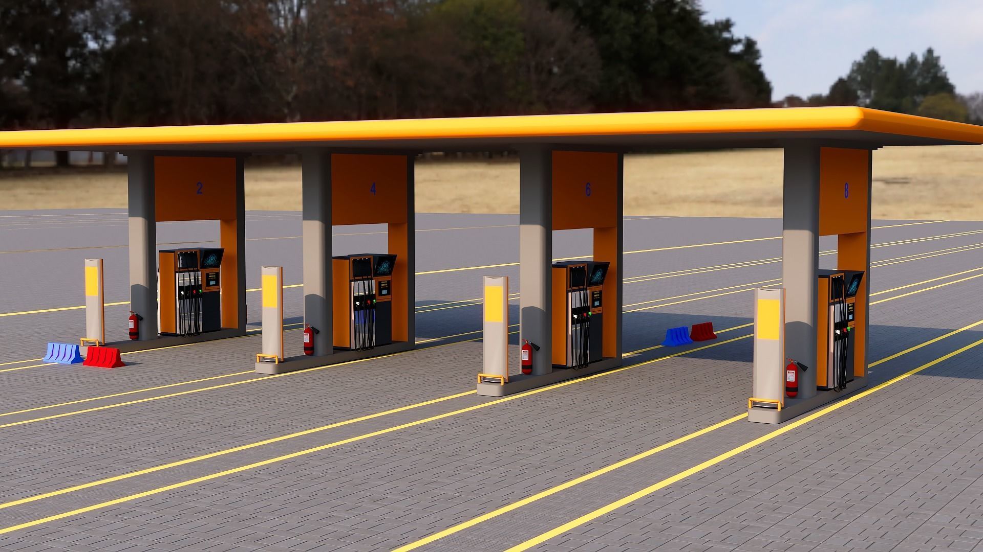 Gas station 3D model_3