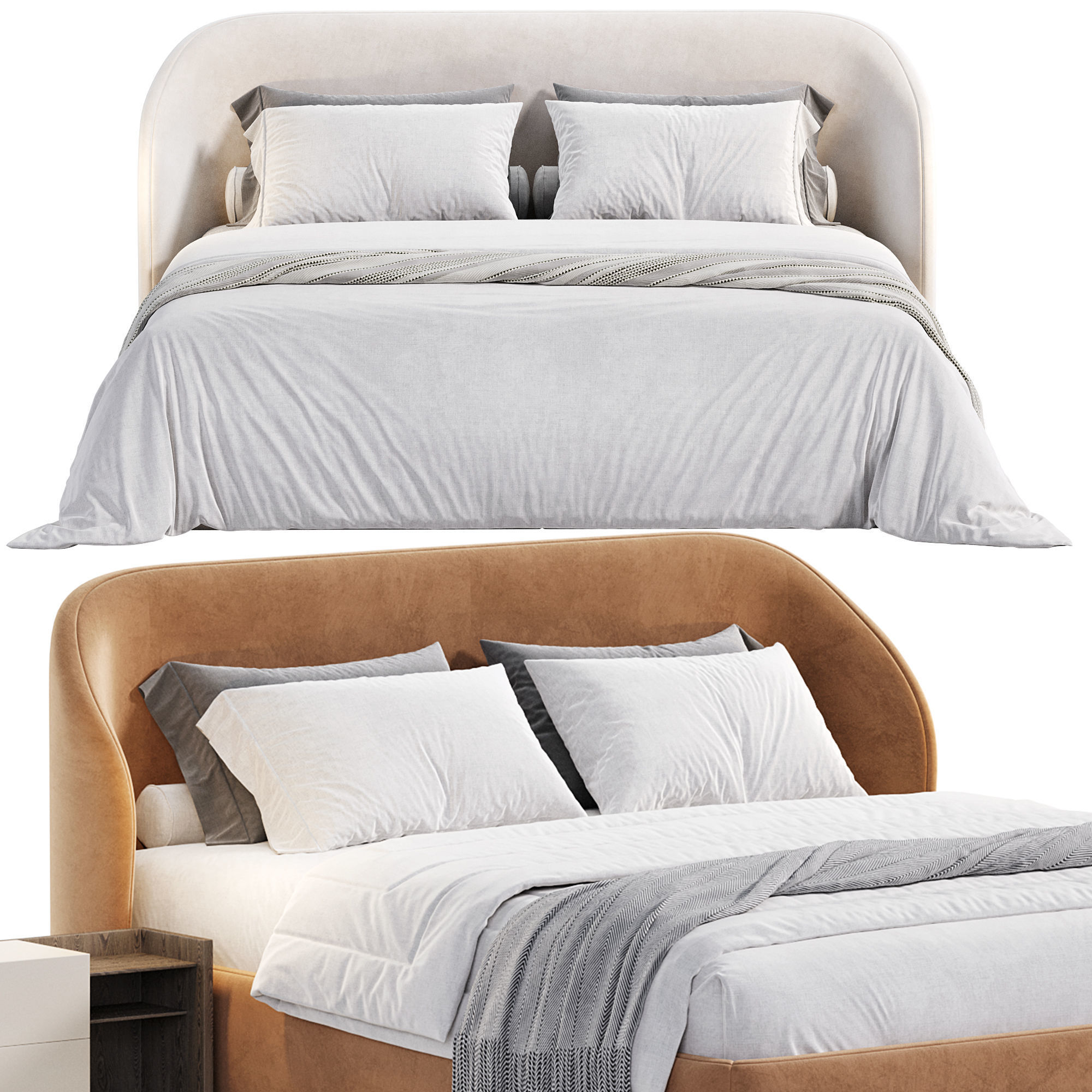 Bona Platform Bed Frame 3D model_1