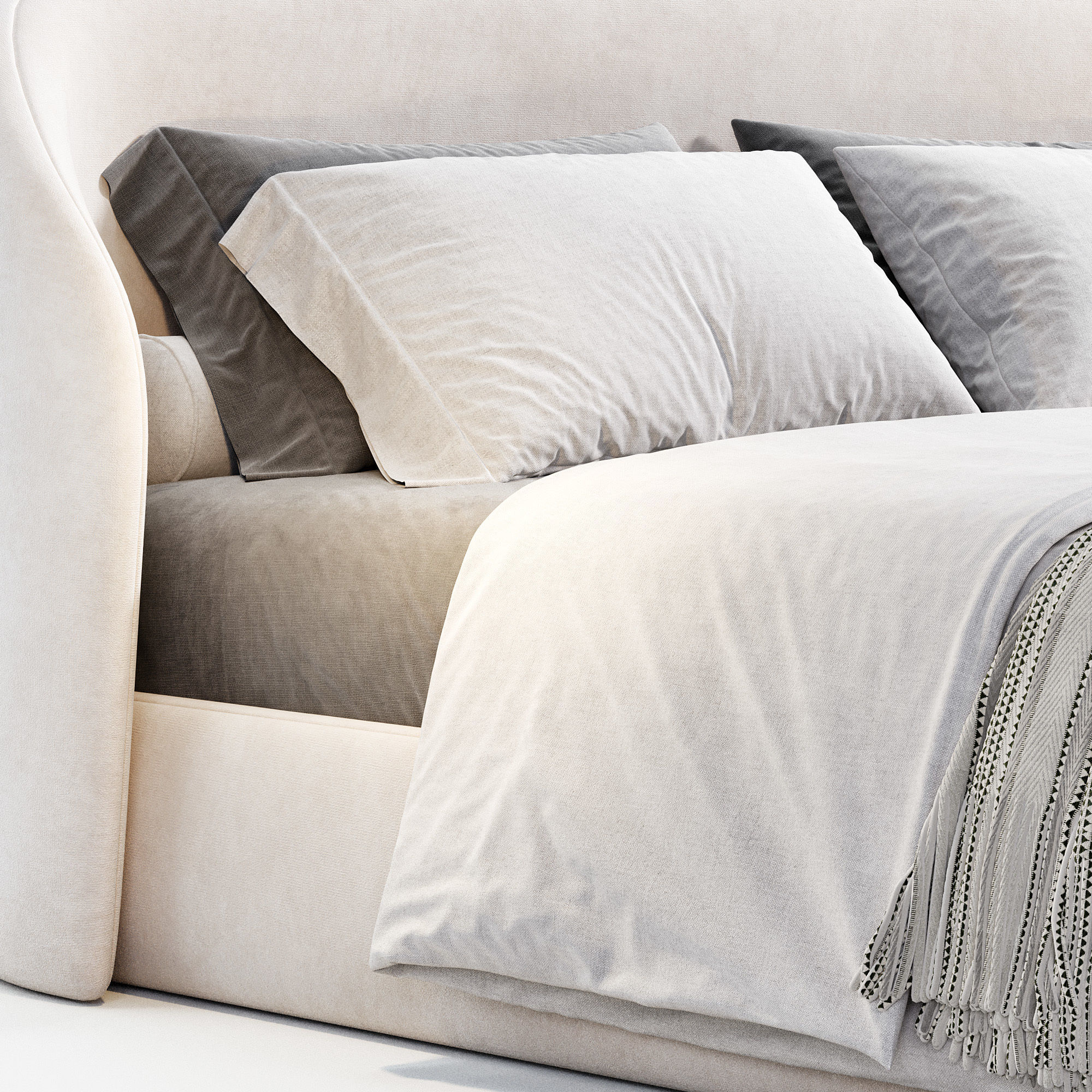 Bona Platform Bed Frame 3D model_2