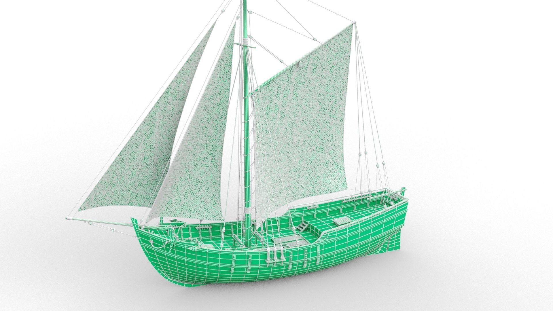 Tenderr Sailing Ship Low-poly 3D model_7