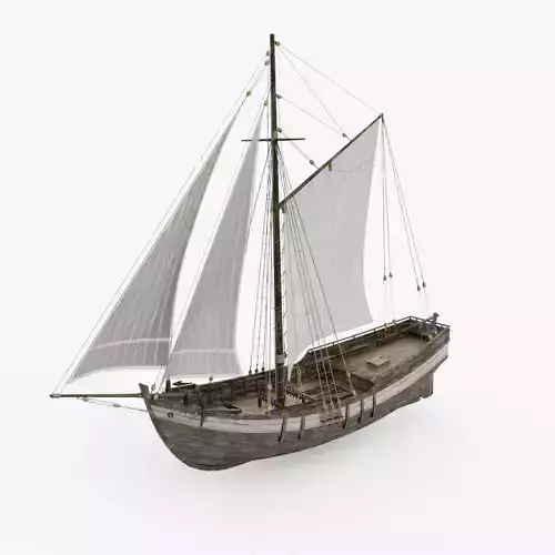 Tenderr Sailing Ship Low-poly 3D model
