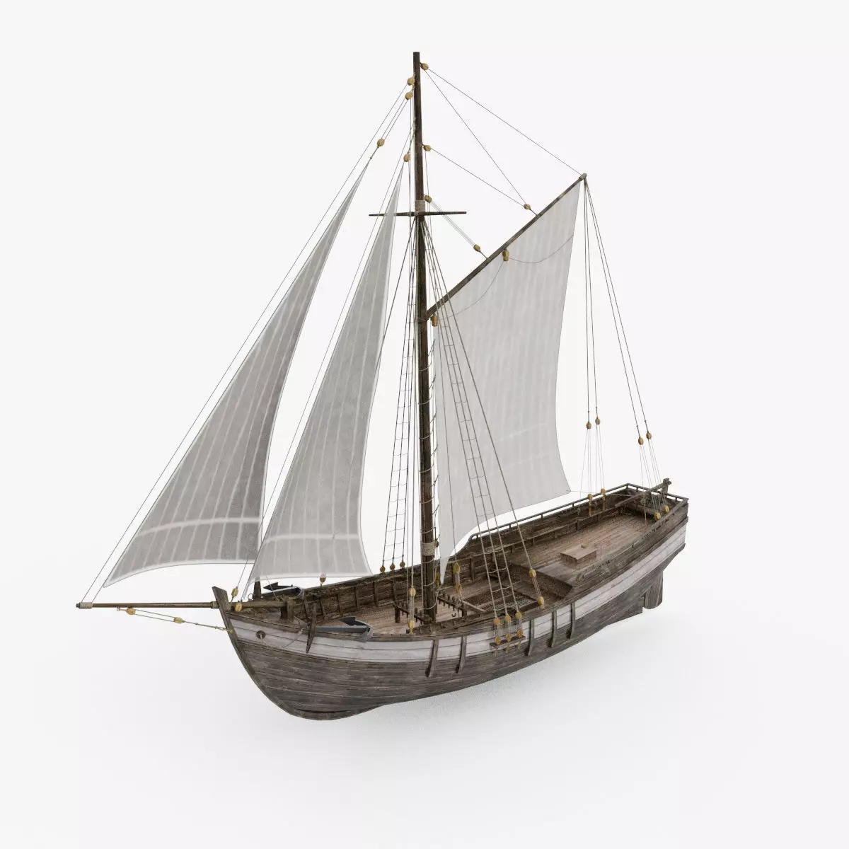 Tenderr Sailing Ship Low-poly 3D model_0