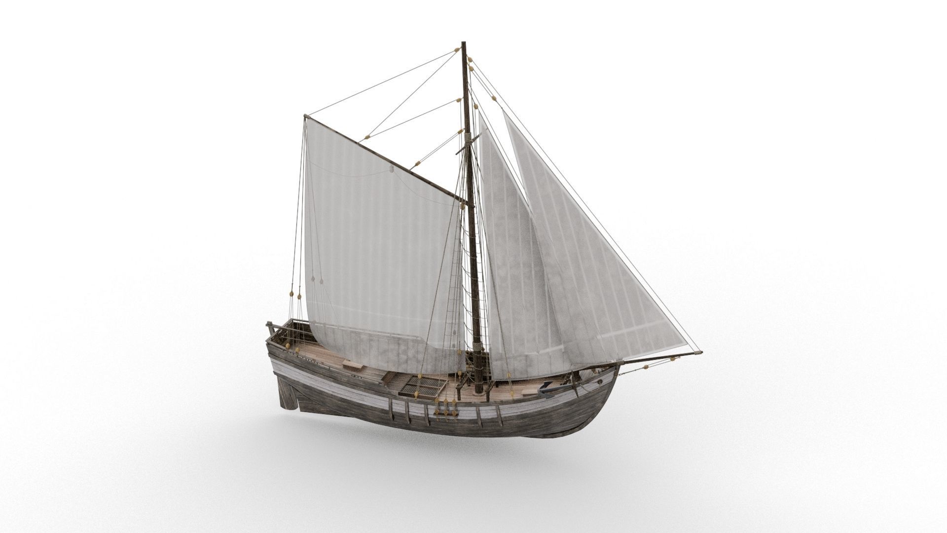 Tenderr Sailing Ship Low-poly 3D model_1