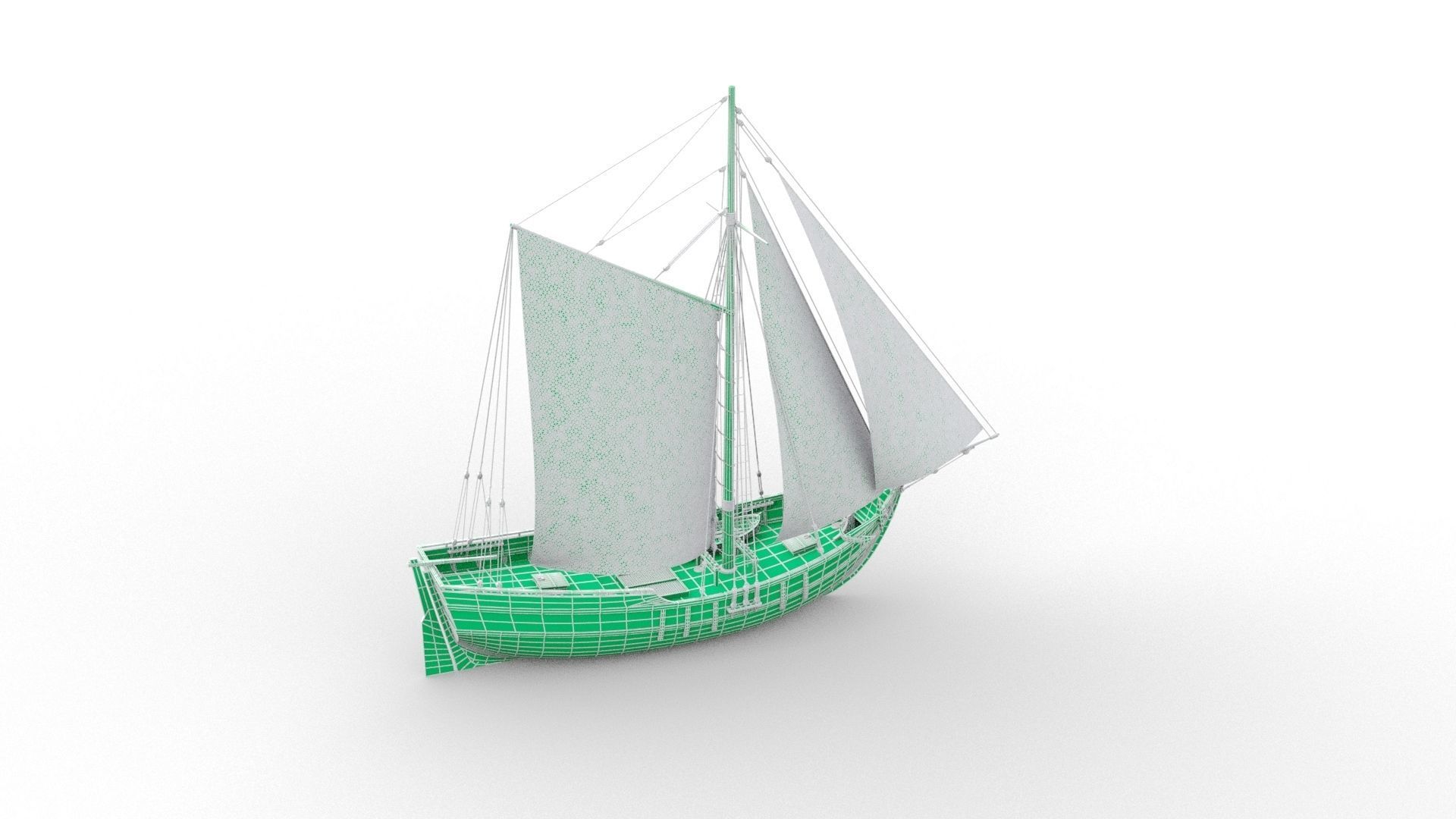 Tenderr Sailing Ship Low-poly 3D model_8
