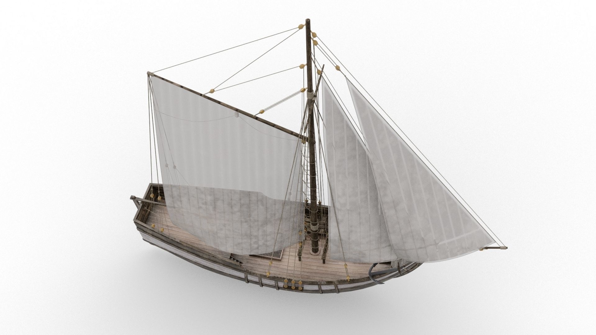 Tenderr Sailing Ship Low-poly 3D model_2