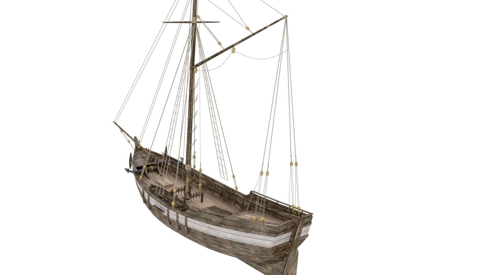 Tenderr Sailing Ship Low-poly 3D model_4