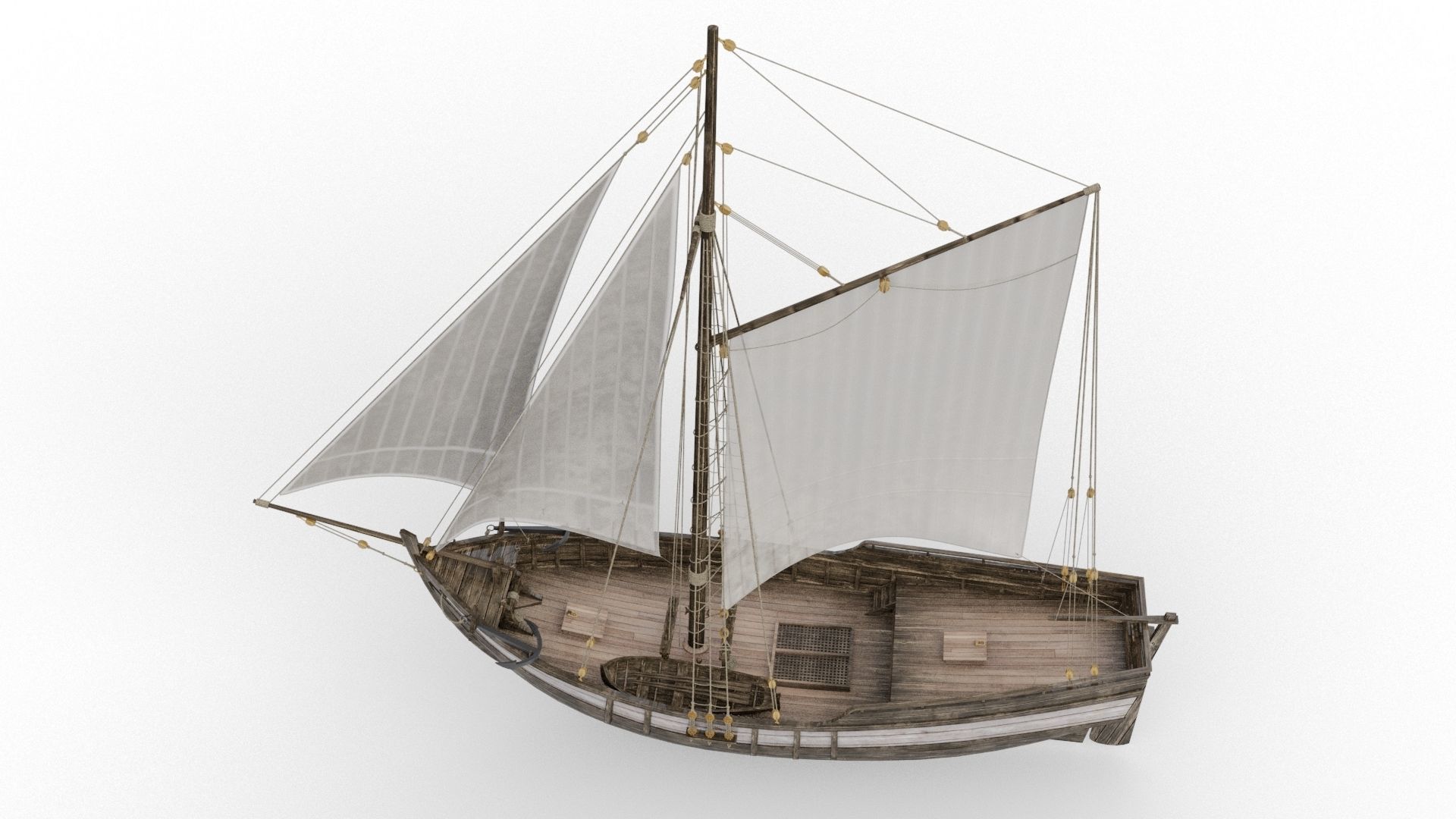 Tenderr Sailing Ship Low-poly 3D model_3