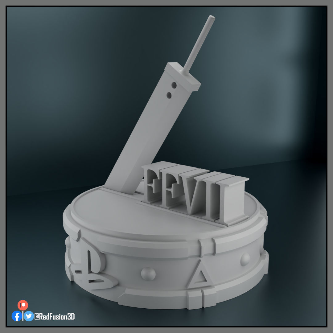 FFVII Game Trophy 3D model 3D printable | CGTrader