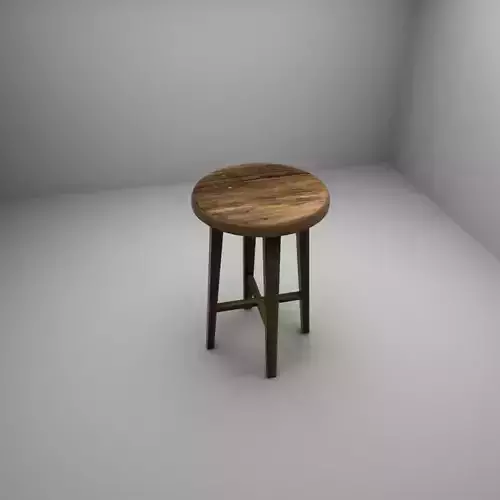 Wooden Stool - Low Poly 3d model