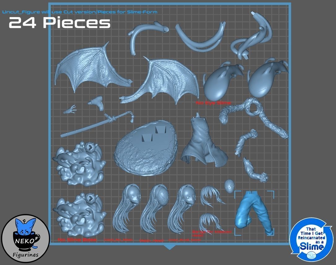 Rimuru Tempest - Reincarnated as a Slime Anime Figurine STL 3D print model_7