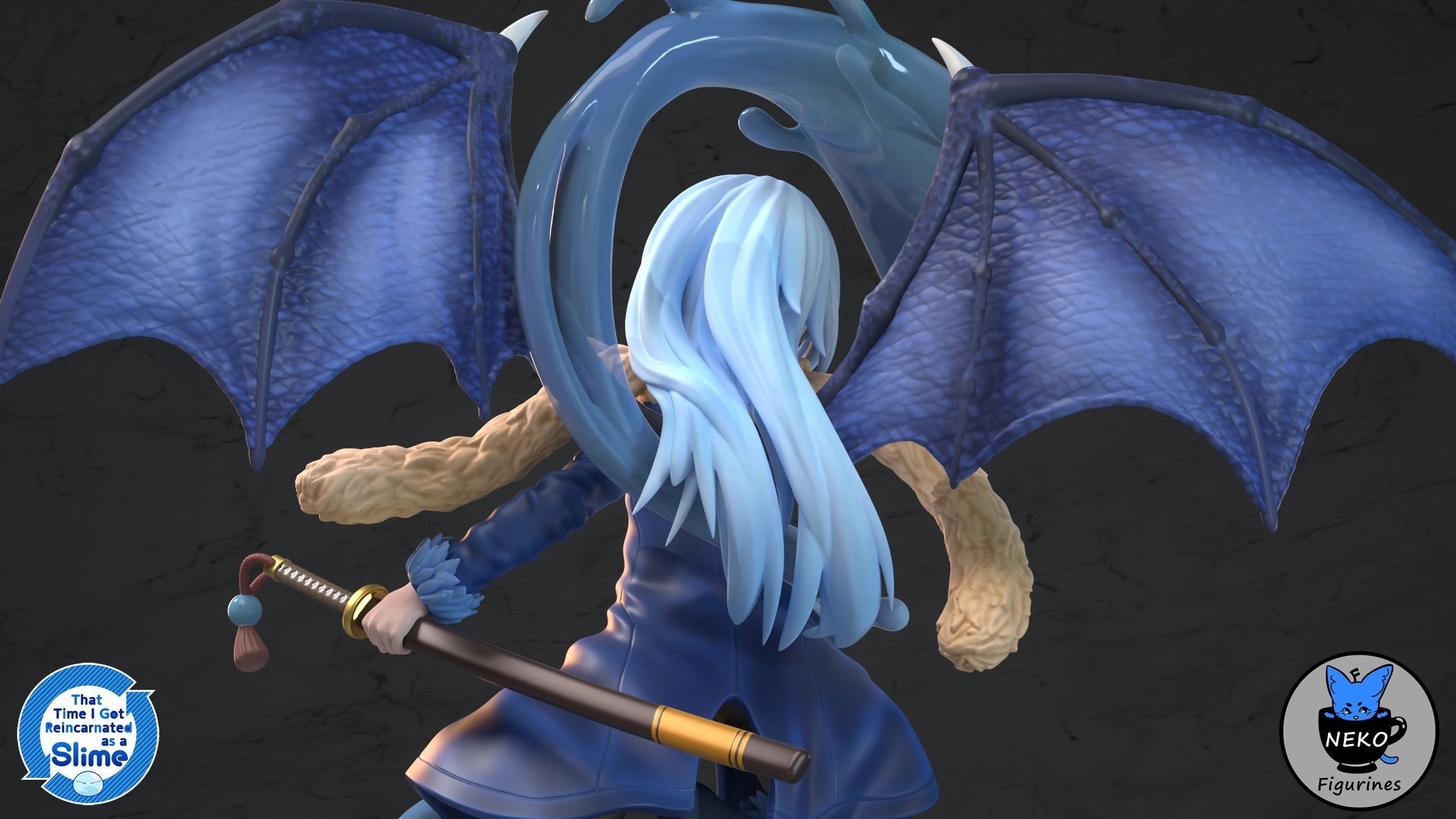 Rimuru Tempest - Reincarnated as a Slime Anime Figurine STL 3D print model_12