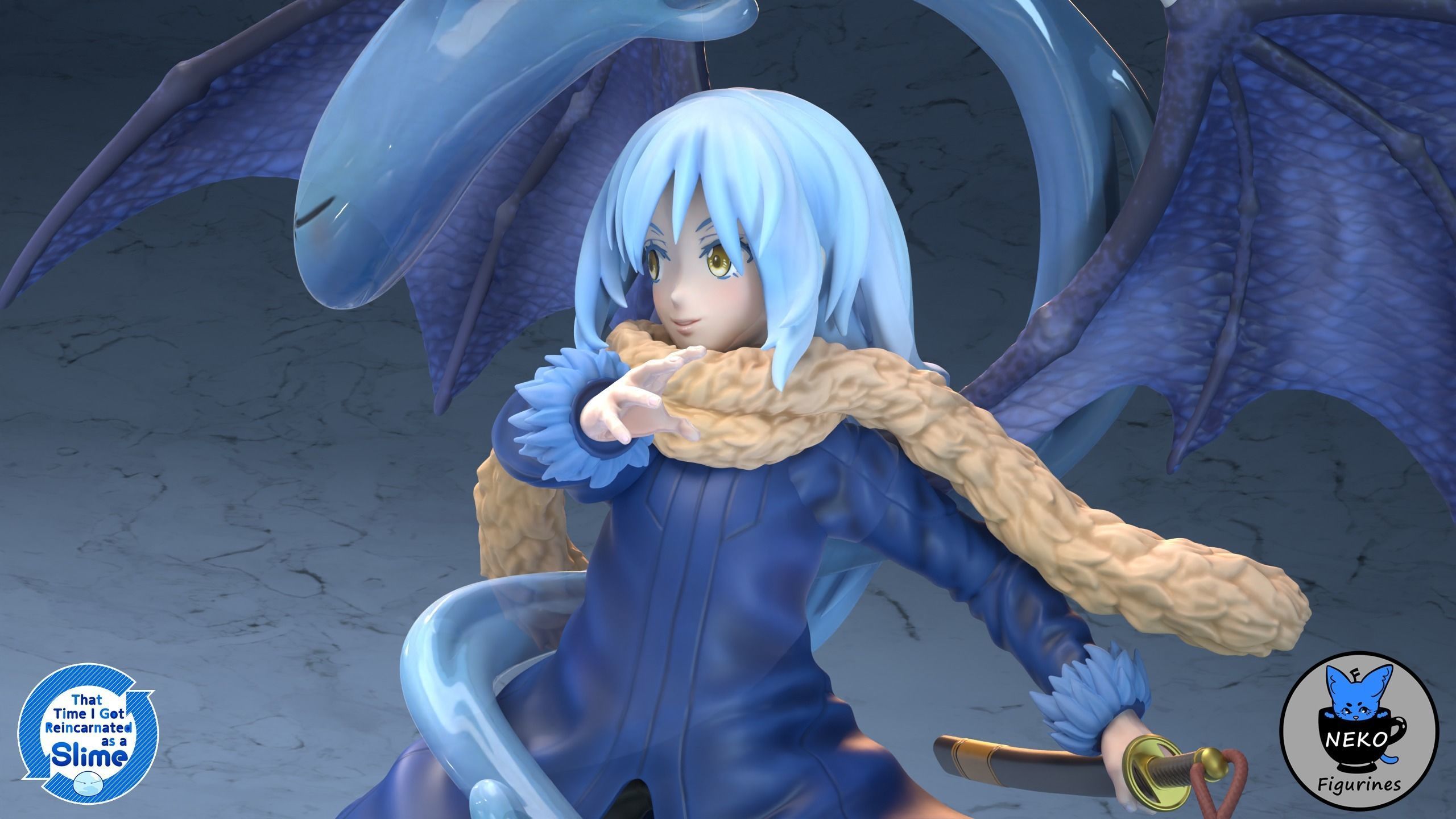 Rimuru Tempest - Reincarnated as a Slime Anime Figurine STL 3D print model_9