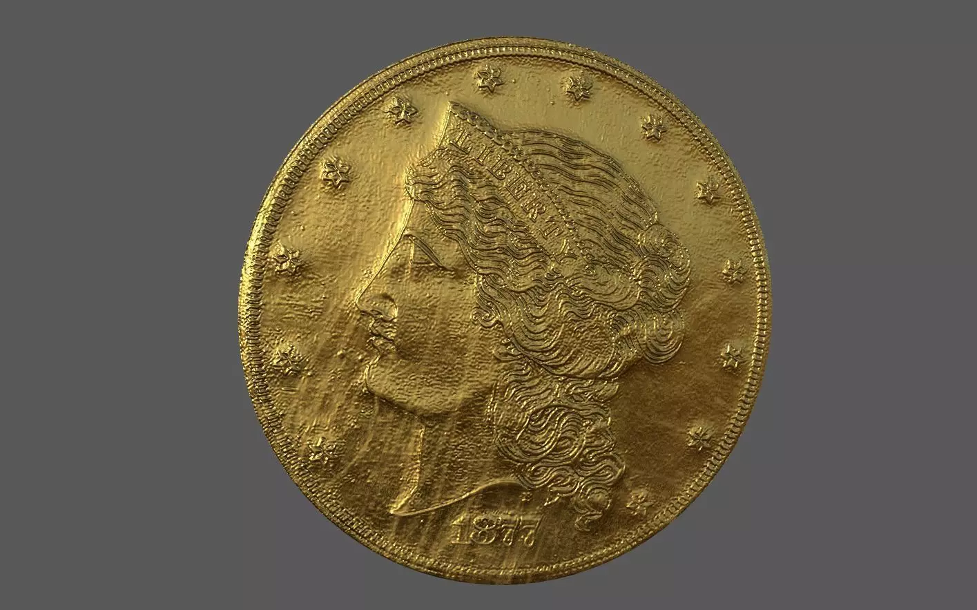 Old US Coin 3D model_0