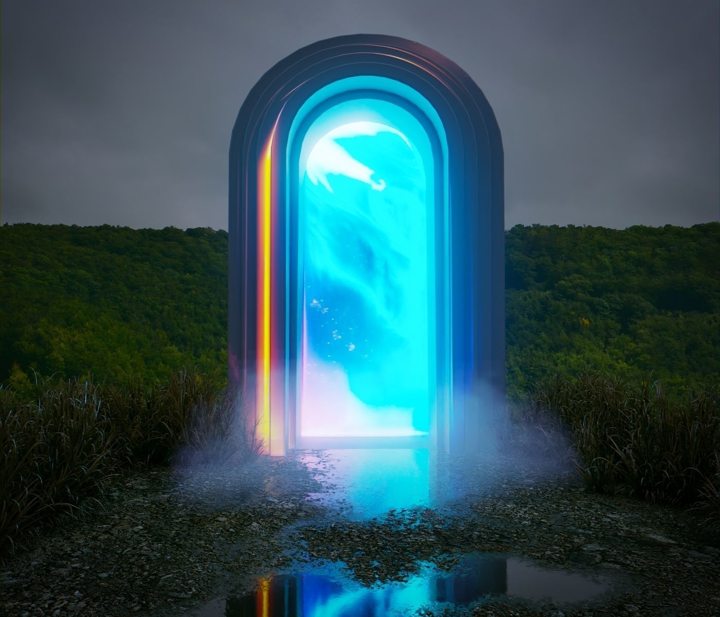 Sci Fi Gate Low-poly 3D model_3