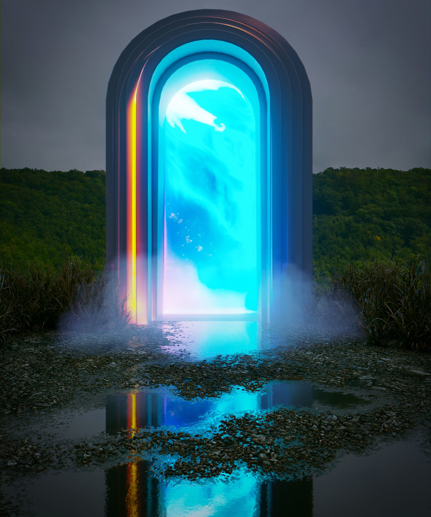 Sci Fi Gate Low-poly 3D model_4