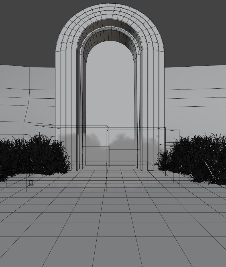 Sci Fi Gate Low-poly 3D model_6