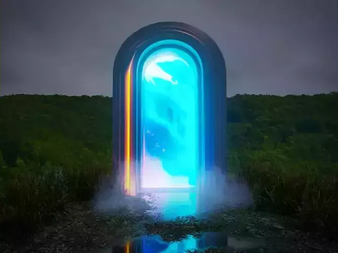 Sci Fi Gate Low-poly 3D model