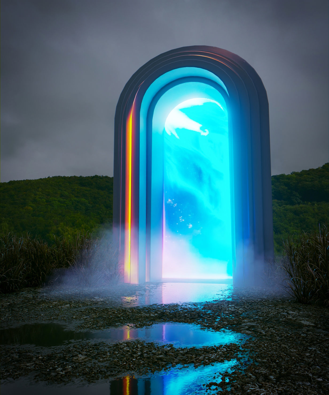 Sci Fi Gate Low-poly 3D model_1